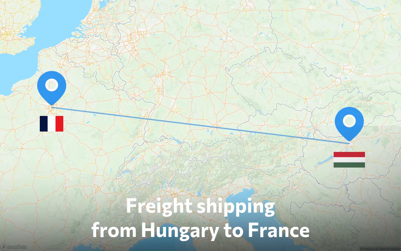 Shipping route from Hungary to France