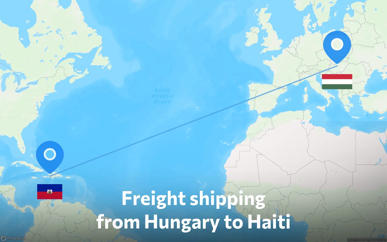 Shipping route from Hungary to Haiti