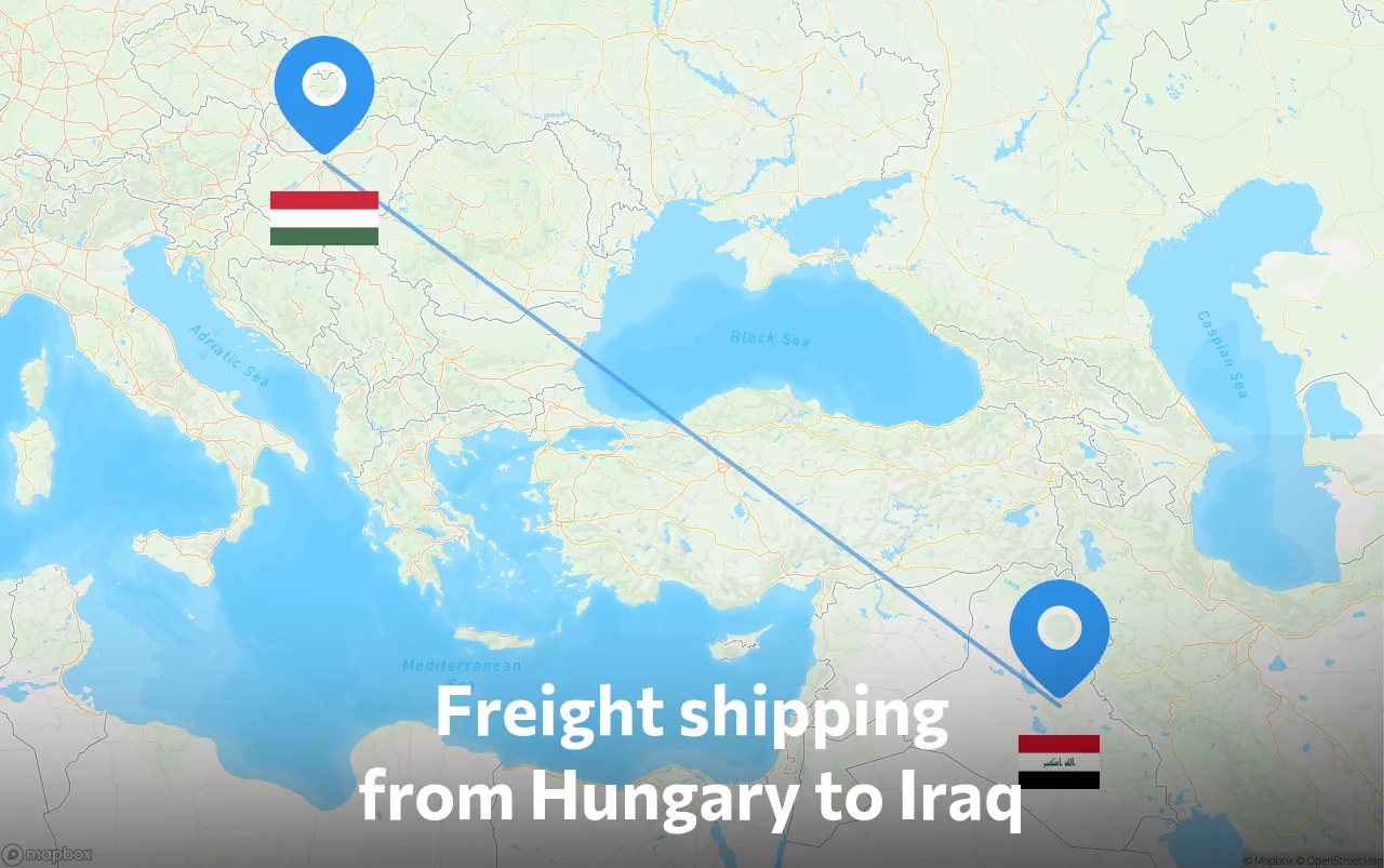 Shipping route from Hungary to Iraq