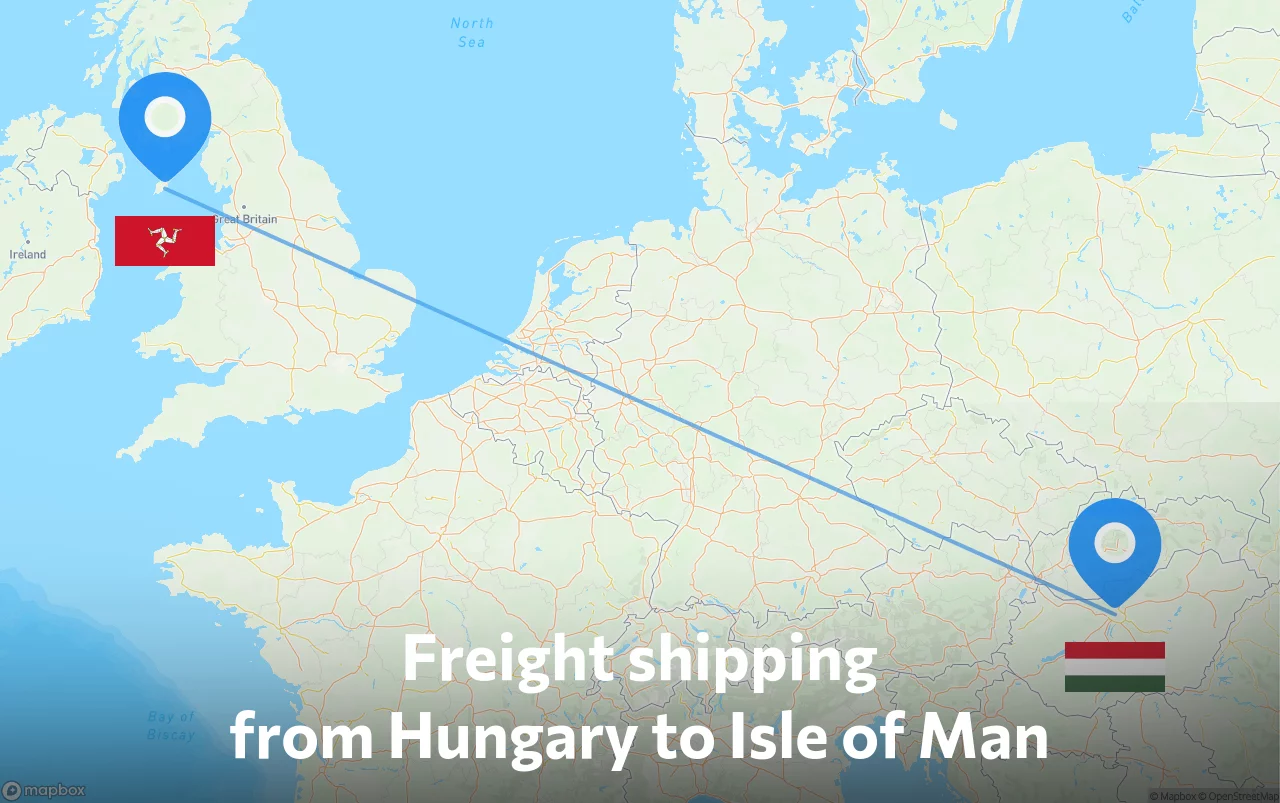 Shipping route from Hungary to Isle of Man