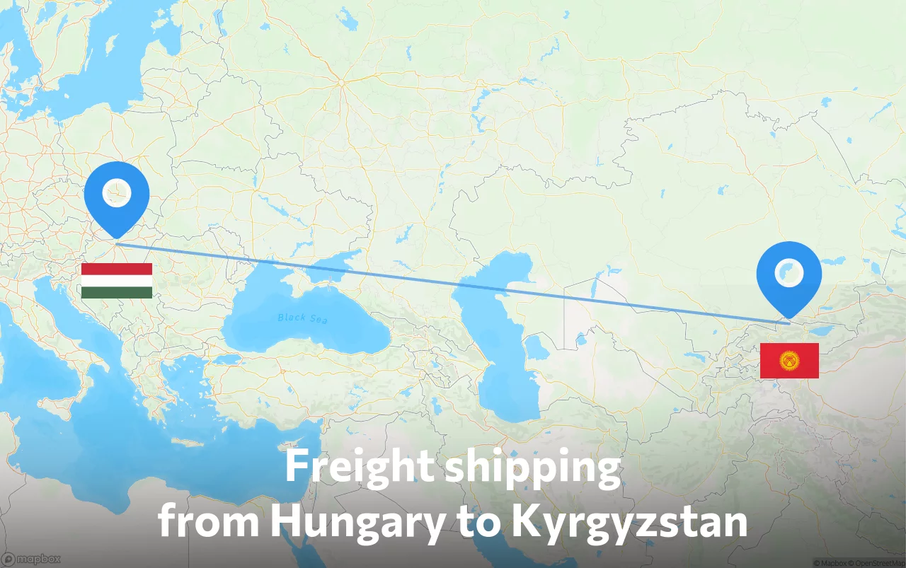 Shipping route from Hungary to Kyrgyzstan
