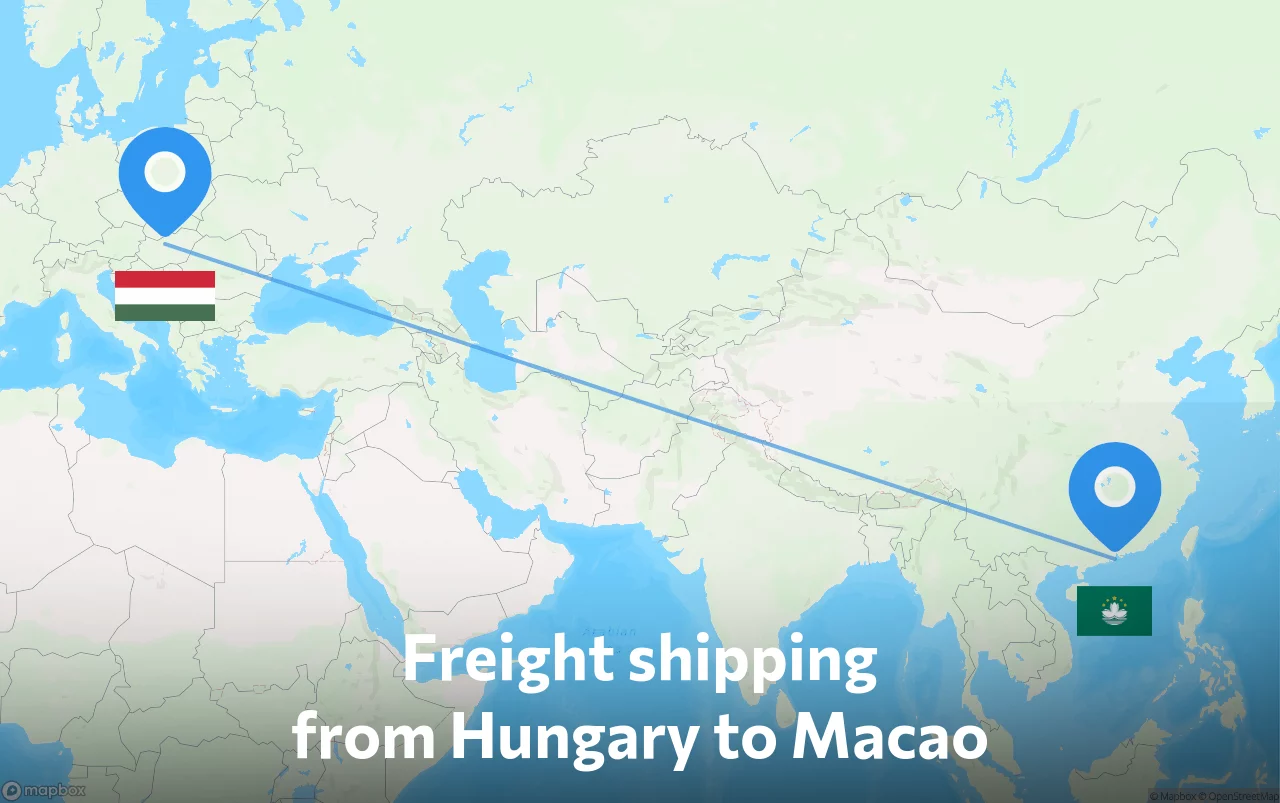 Shipping route from Hungary to Macao