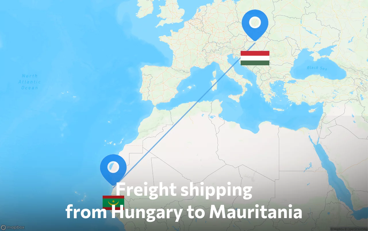 Shipping route from Hungary to Mauritania