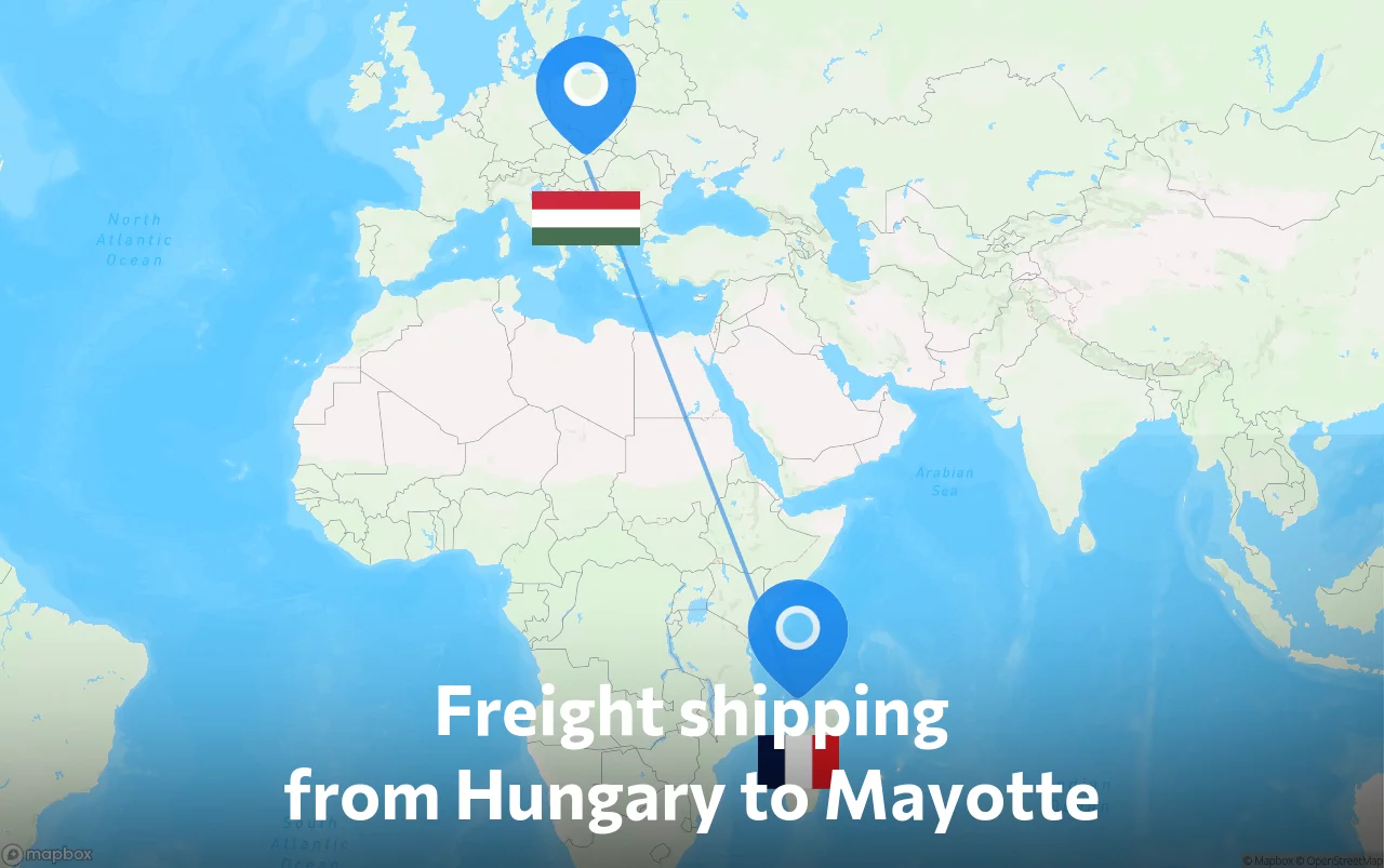Shipping route from Hungary to Mayotte