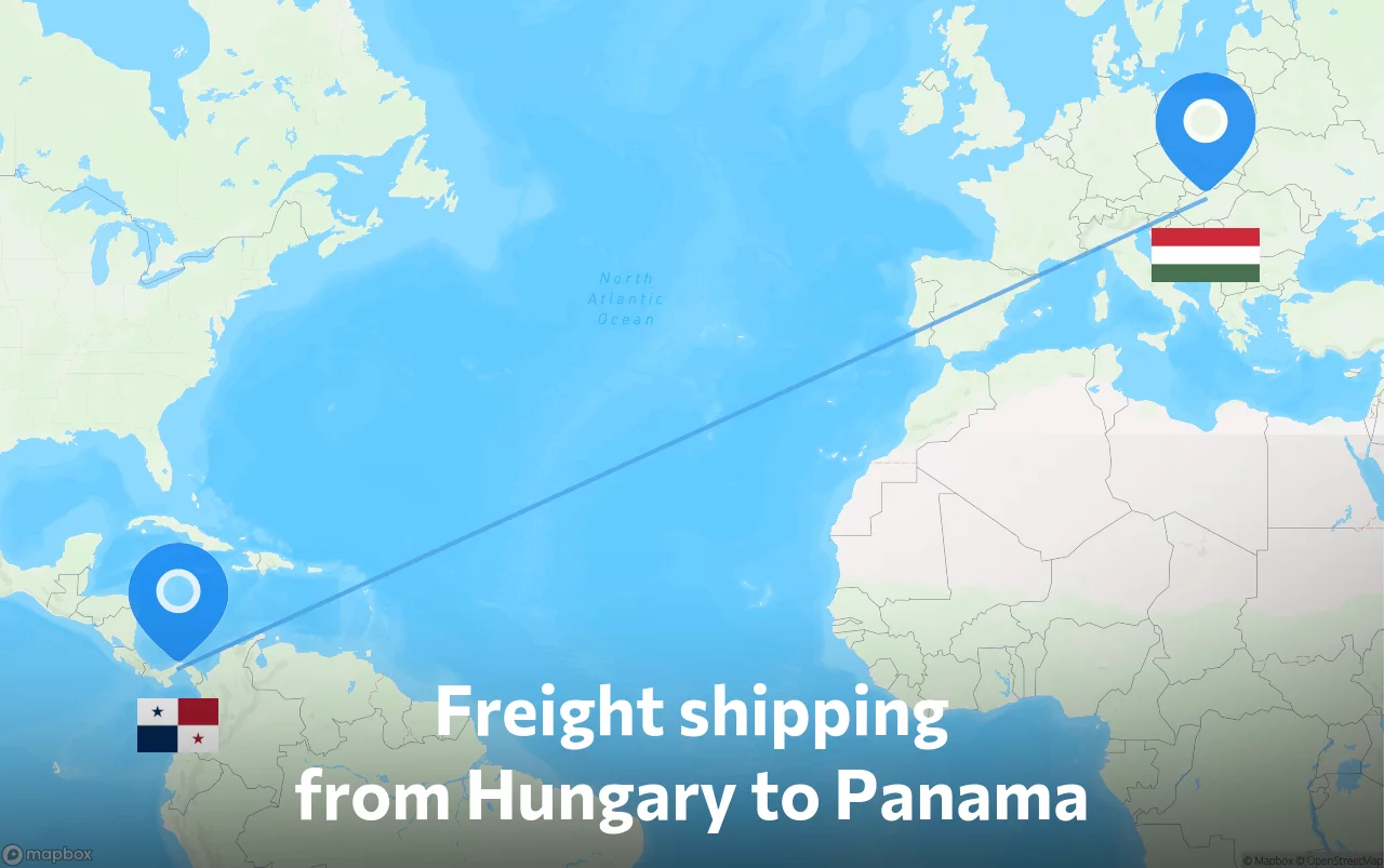 Shipping route from Hungary to Panama
