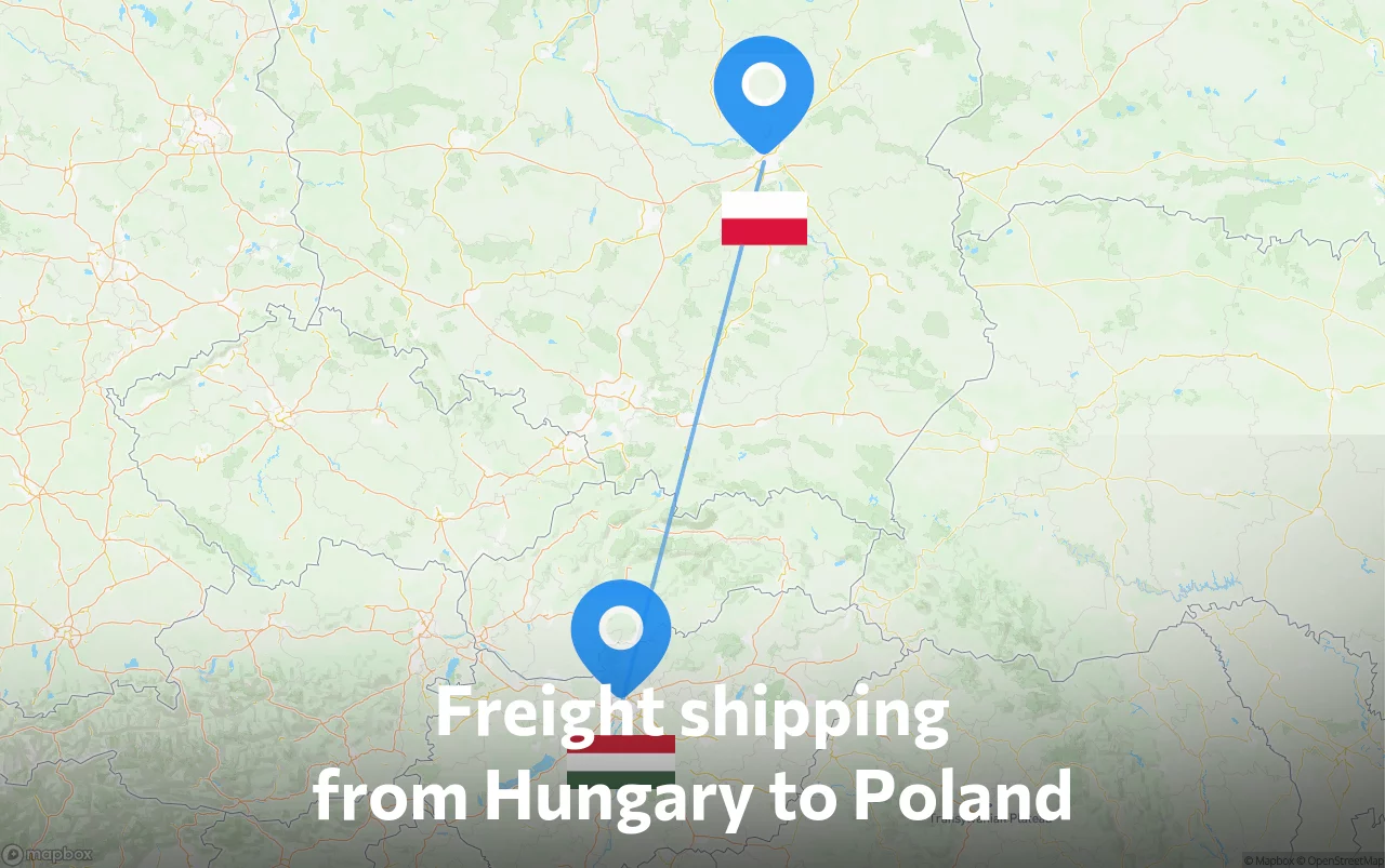 Shipping route from Hungary to Poland