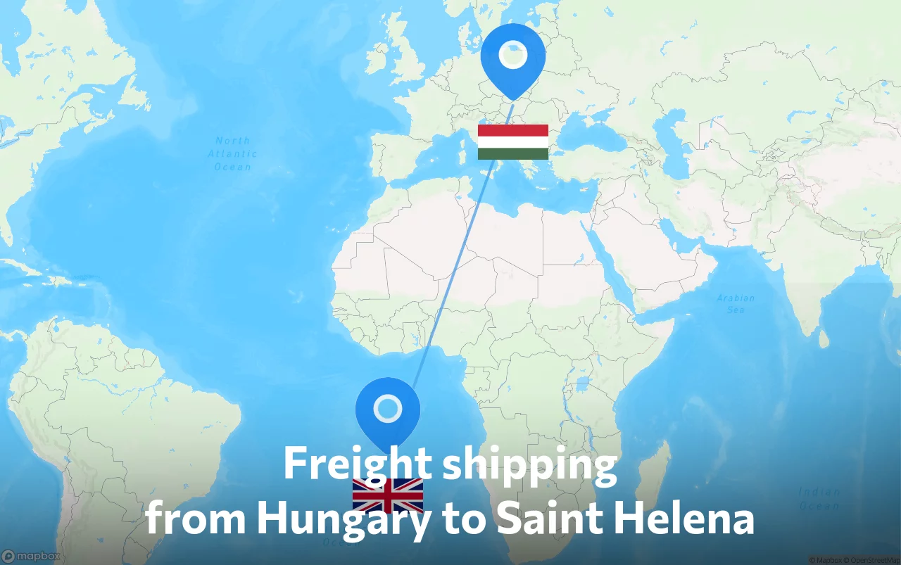 Shipping route from Hungary to Saint Helena