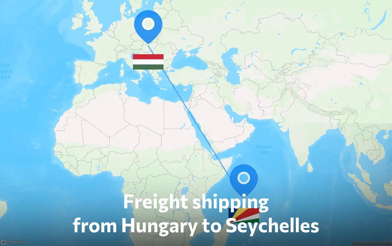 Shipping route from Hungary to Seychelles