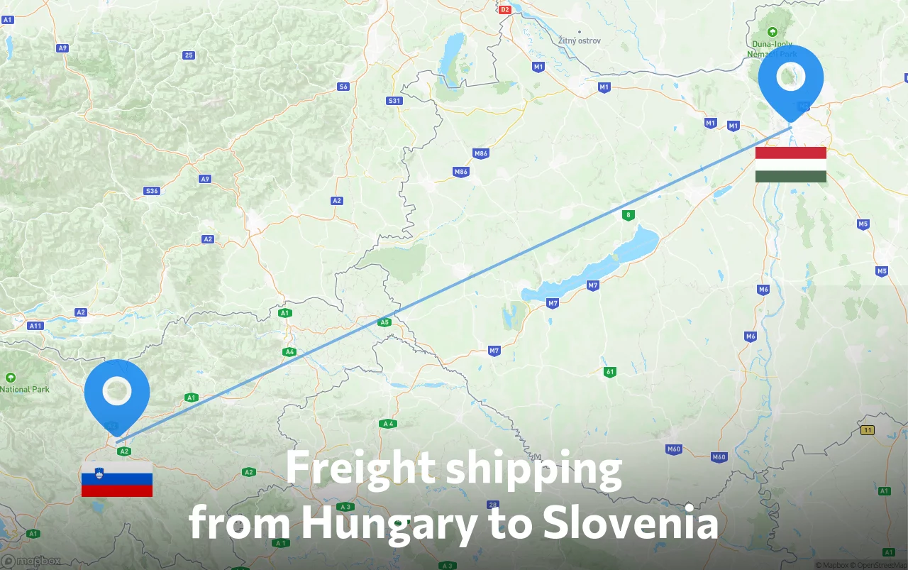 Shipping route from Hungary to Slovenia