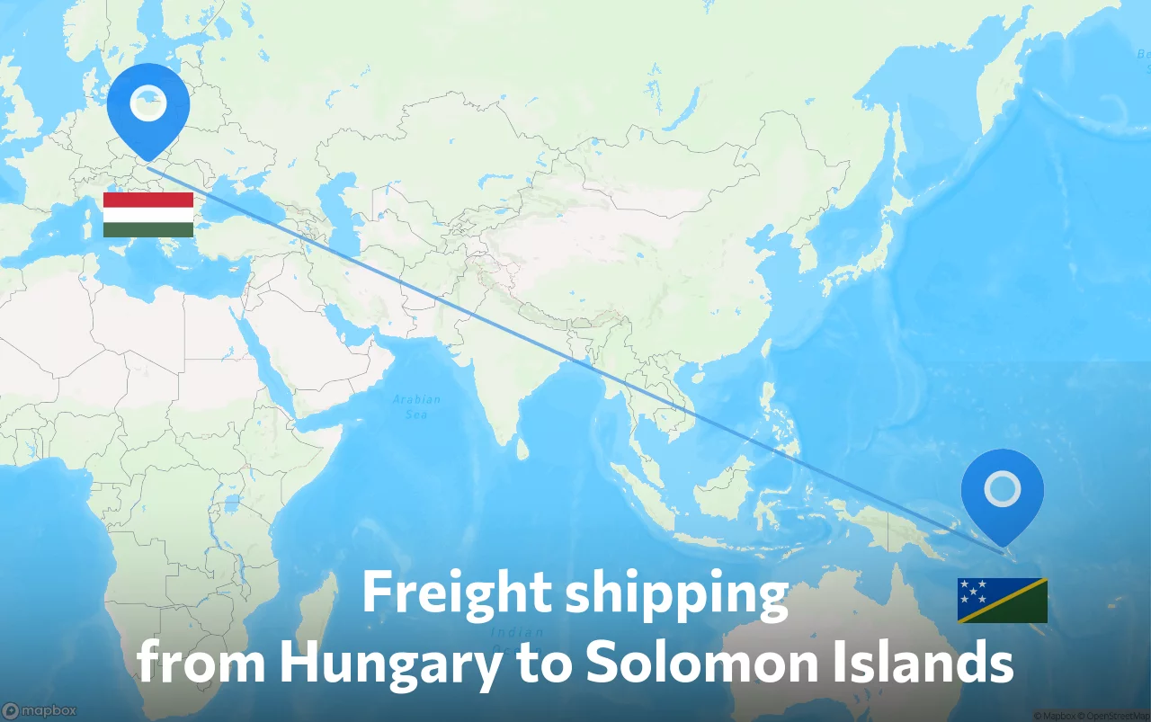 Shipping route from Hungary to Solomon Islands
