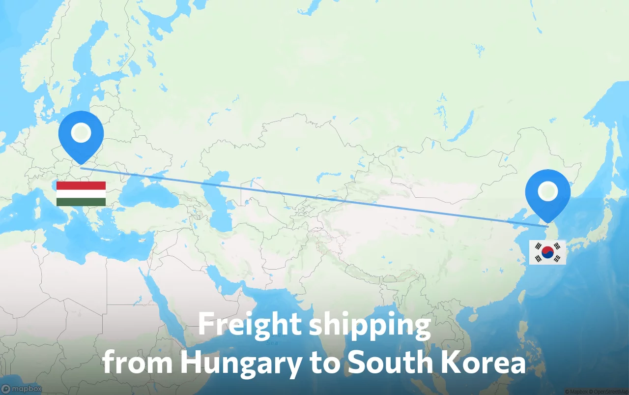 Shipping route from Hungary to South Korea