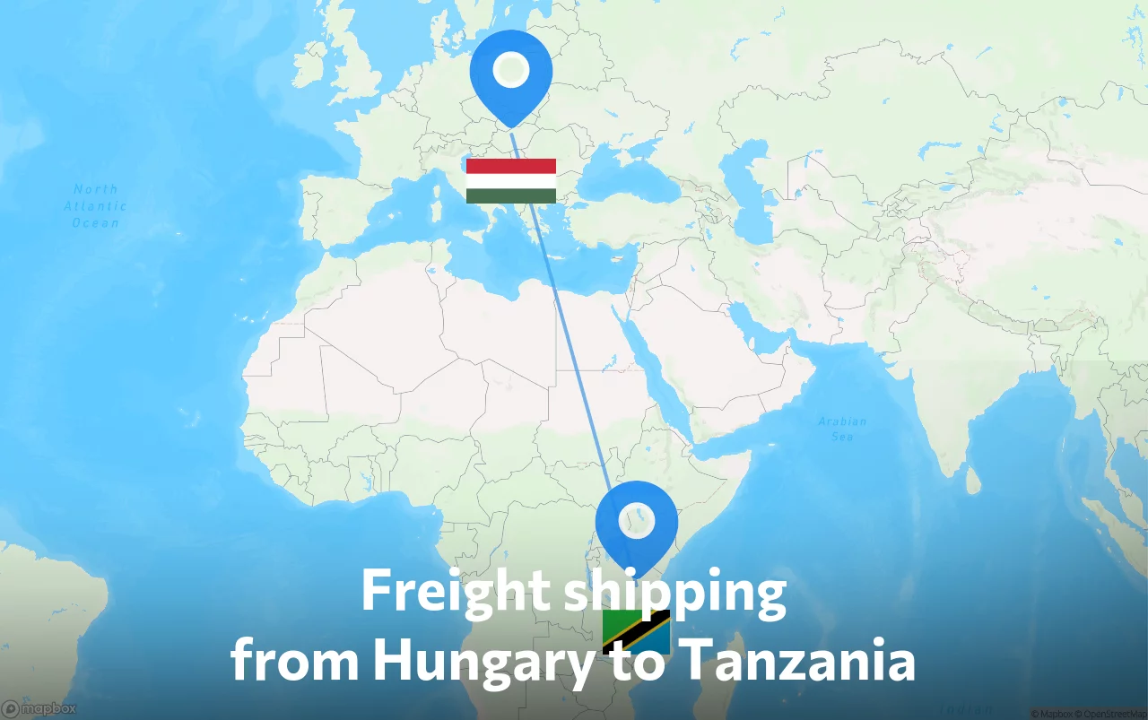 Shipping route from Hungary to Tanzania