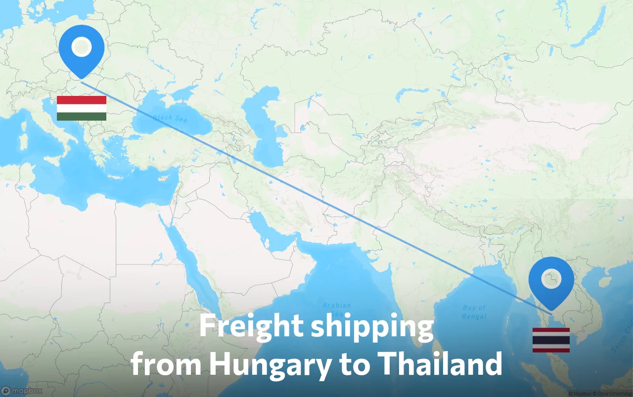 Shipping route from Hungary to Thailand