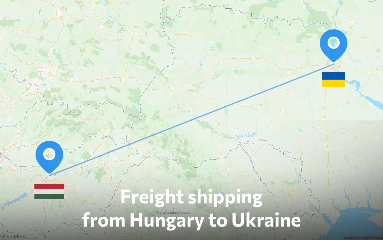 Shipping route from Hungary to Ukraine