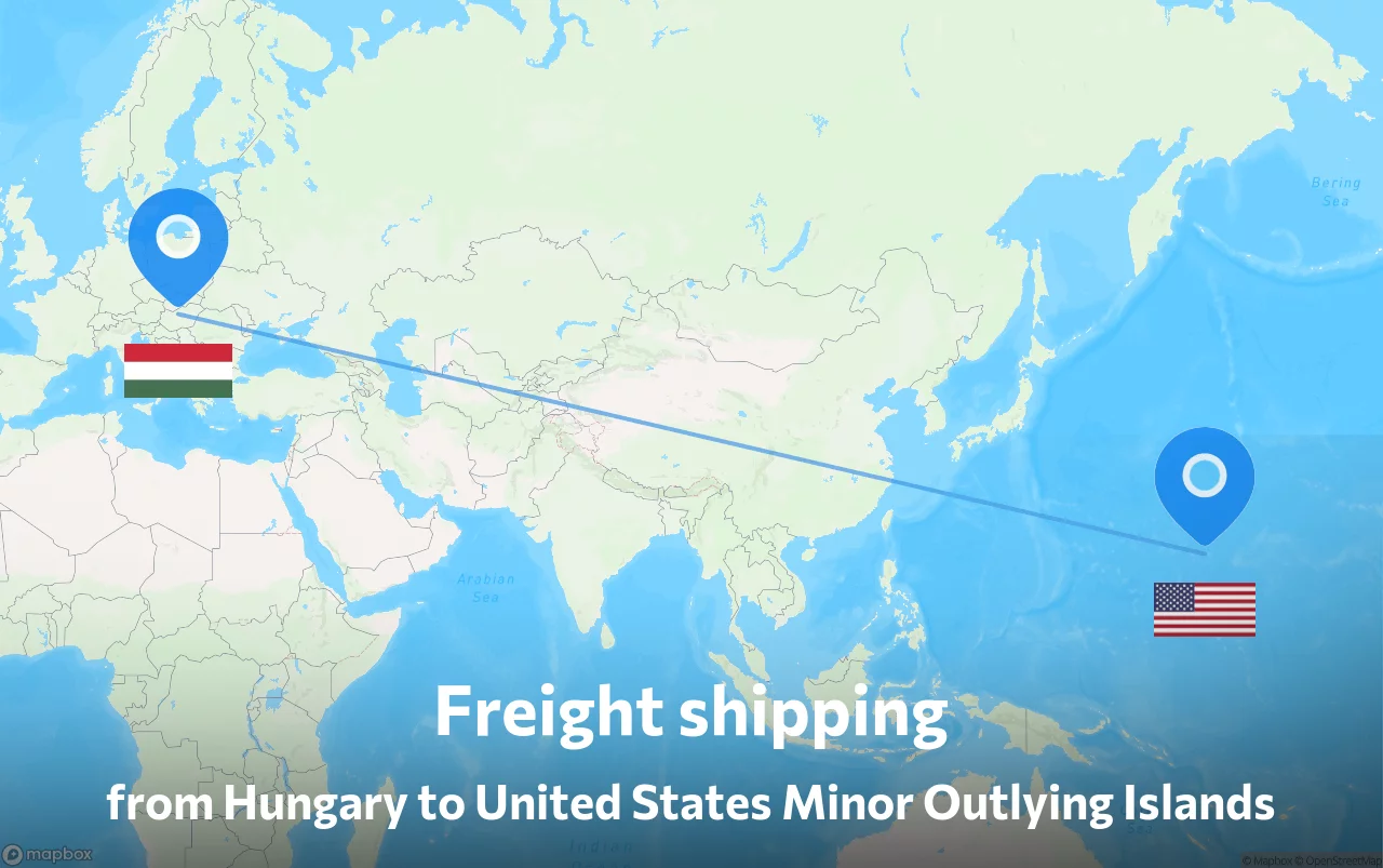 Shipping route from Hungary to United States Minor Outlying Islands