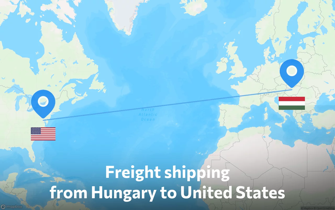 Shipping route from Hungary to United States
