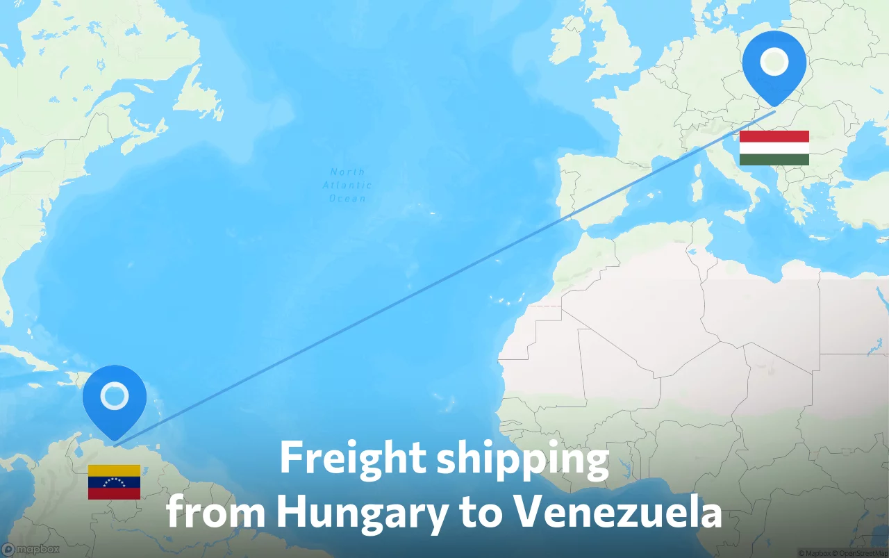 Shipping route from Hungary to Venezuela