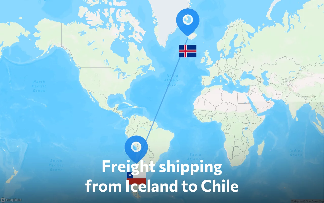 Shipping route from Iceland to Chile