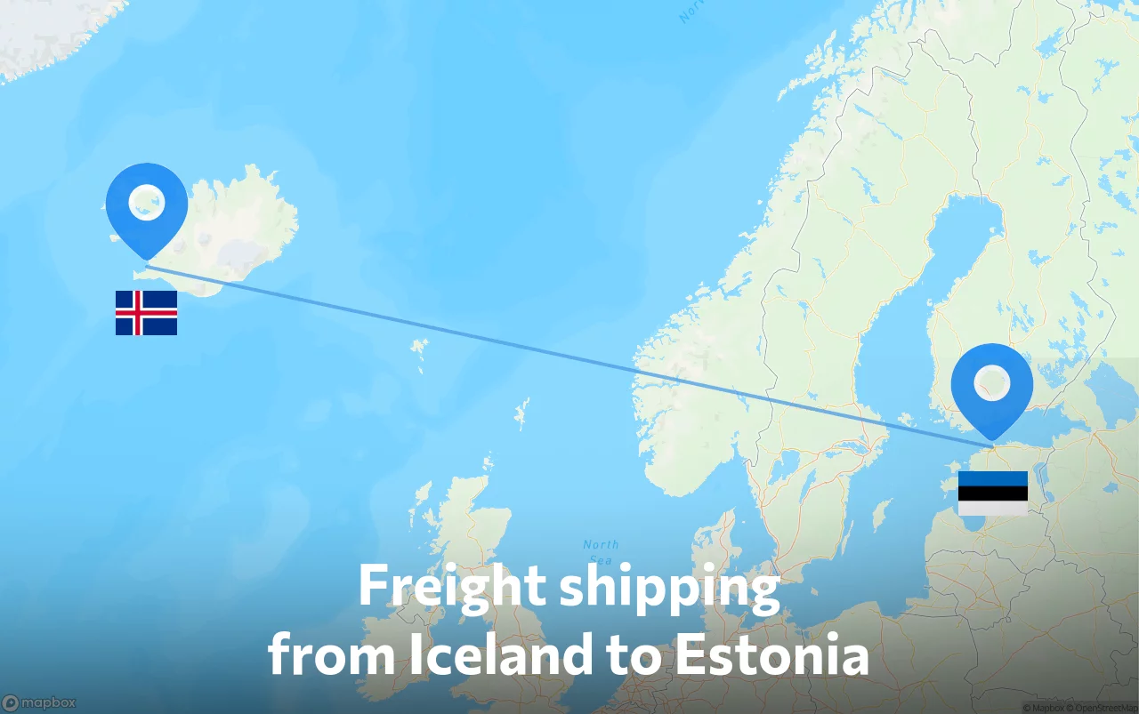 Shipping route from Iceland to Estonia