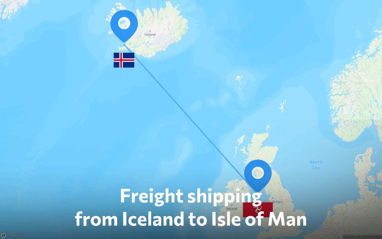 Shipping route from Iceland to Isle of Man