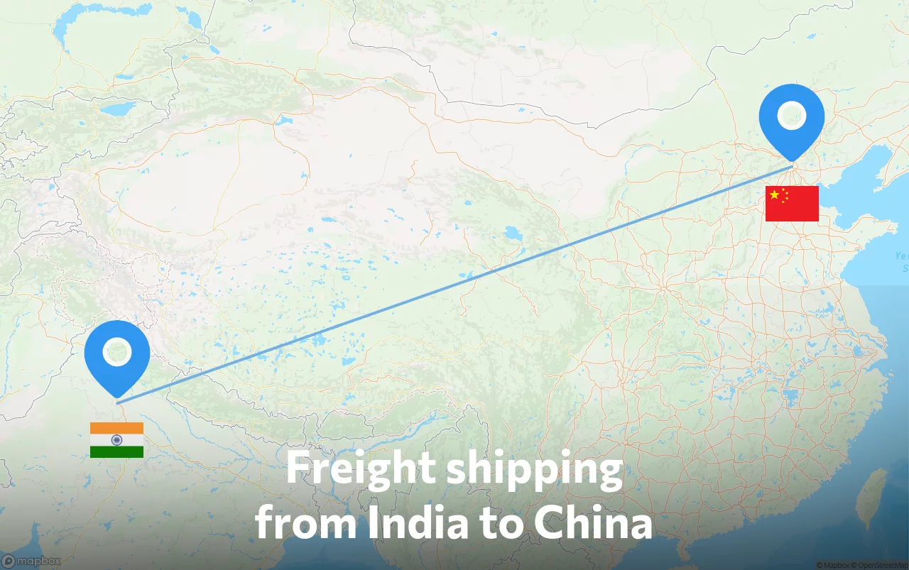 Shipping route from India to China