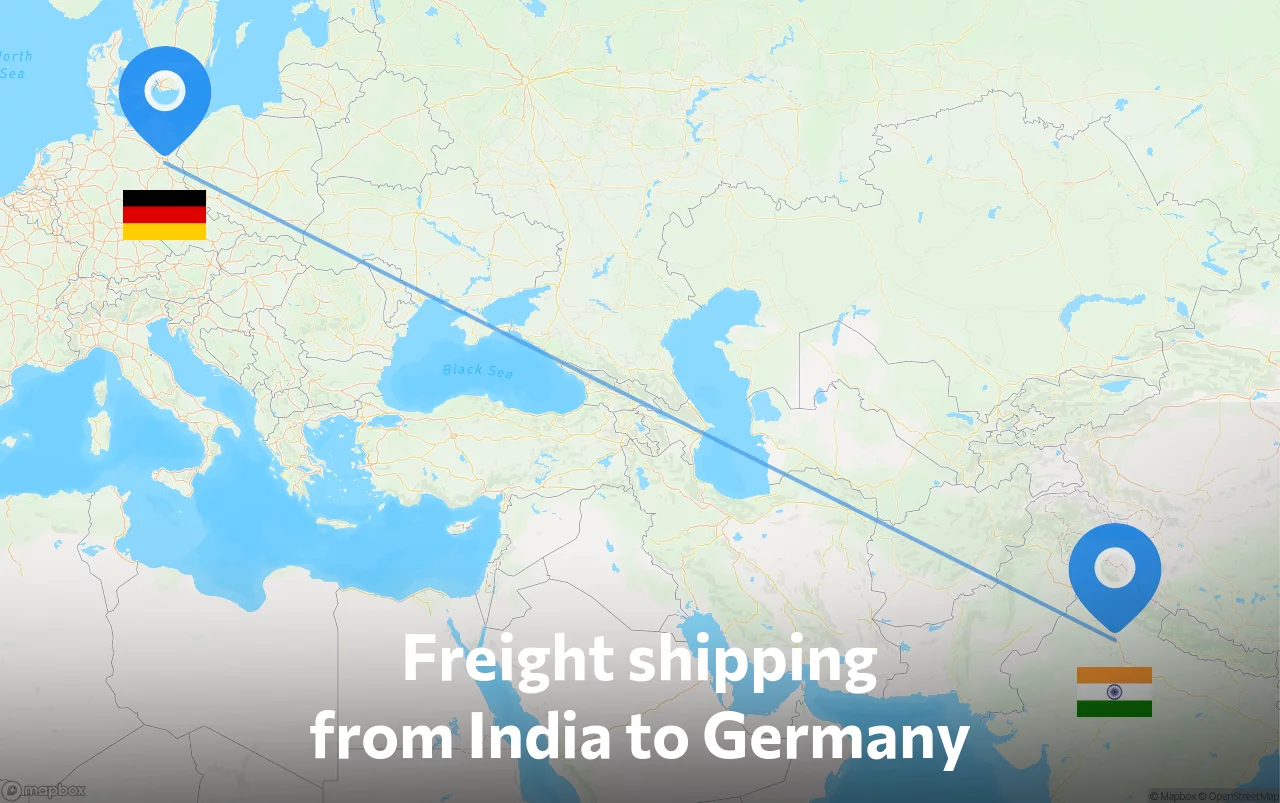 Shipping route from India to Germany