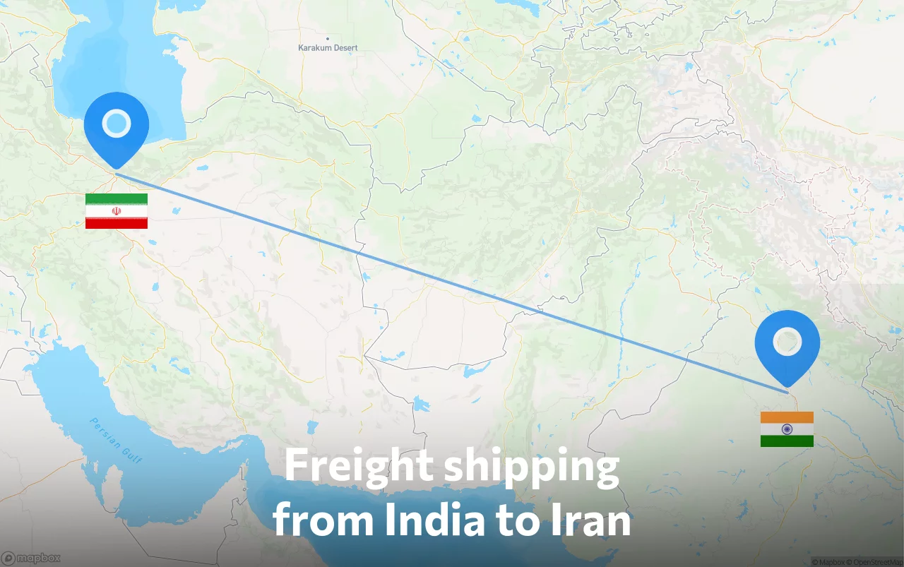 Shipping route from India to Iran