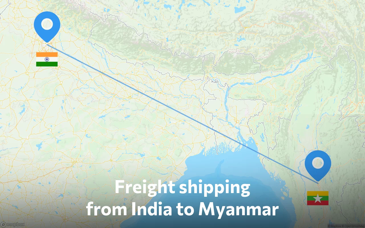 Shipping route from India to Myanmar