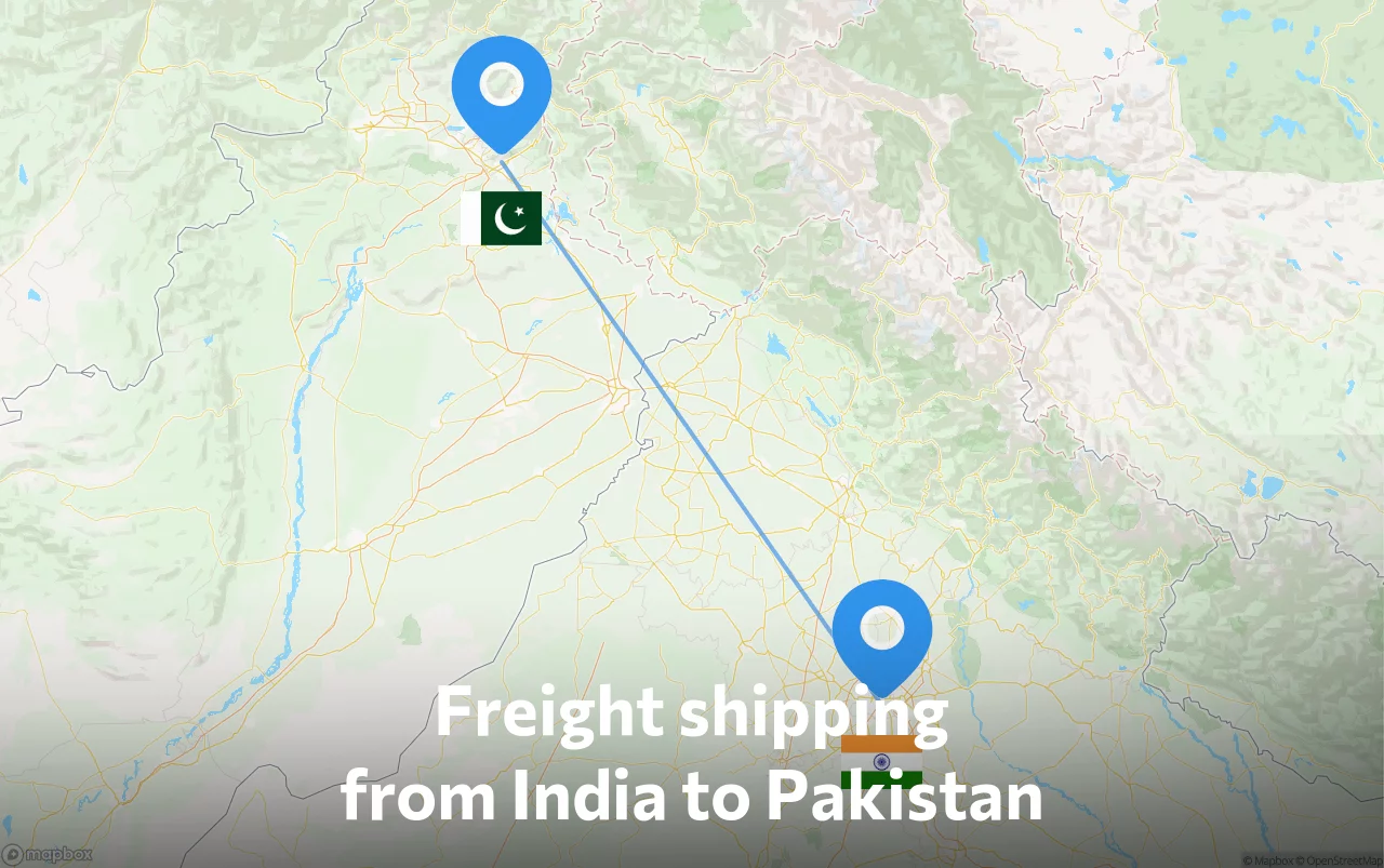 Shipping route from India to Pakistan