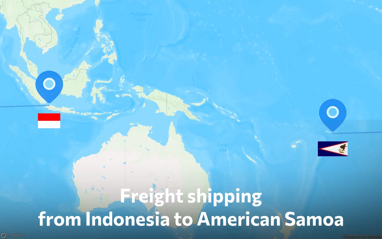 Shipping route from Indonesia to American Samoa