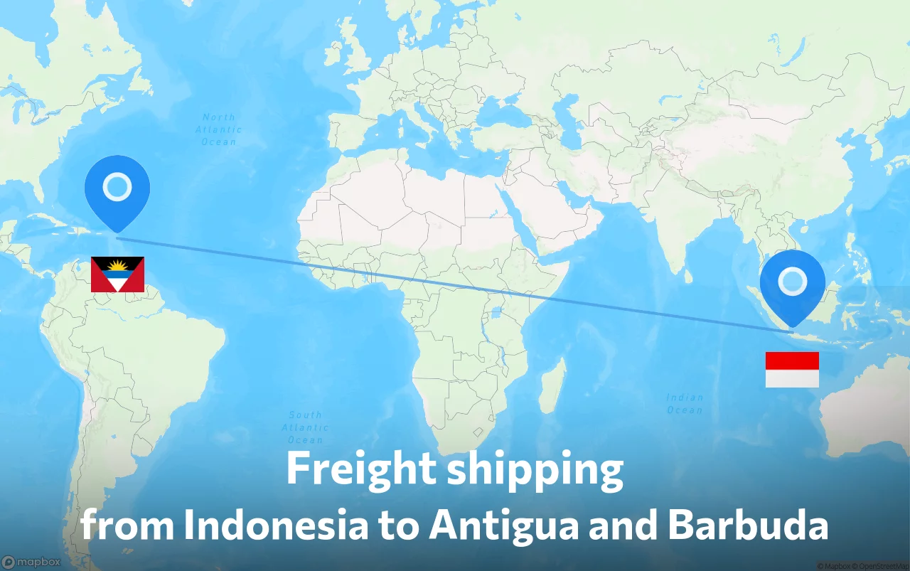 Shipping route from Indonesia to Antigua and Barbuda