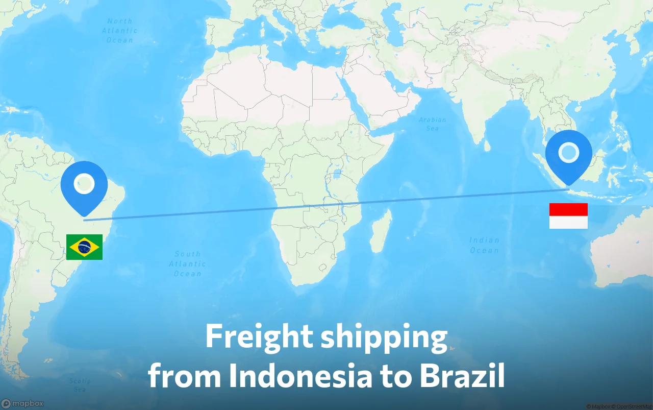Shipping route from Indonesia to Brazil
