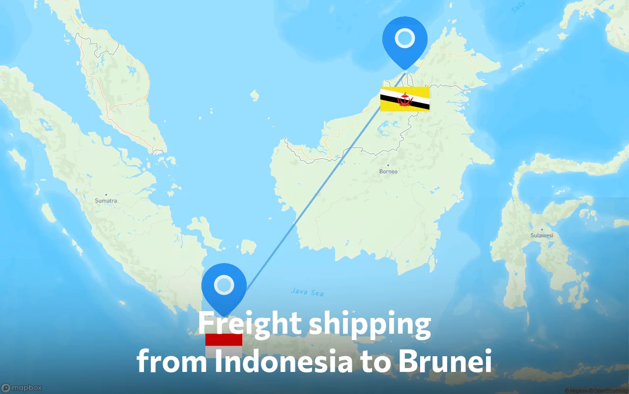 Shipping route from Indonesia to Brunei