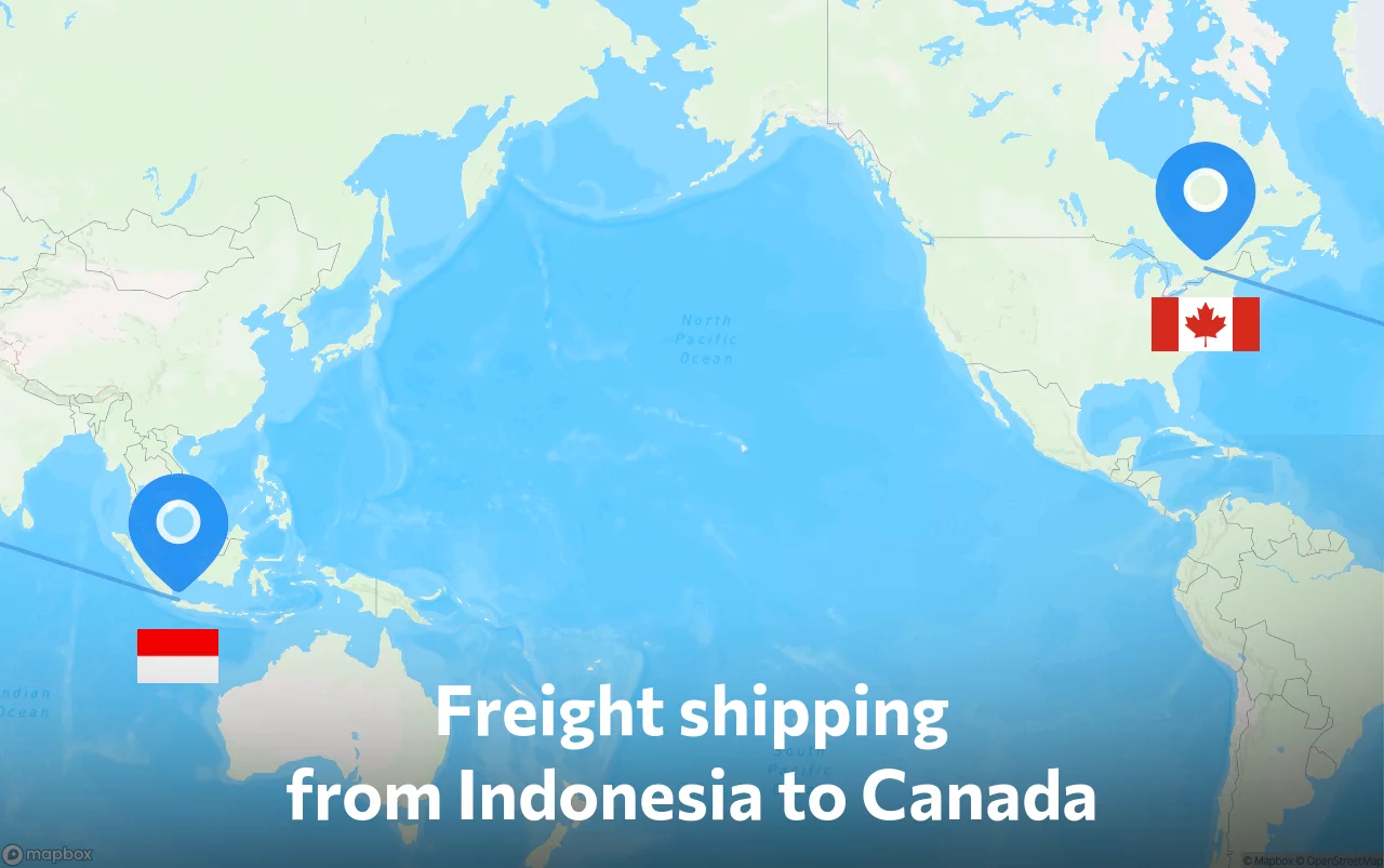 Shipping route from Indonesia to Canada