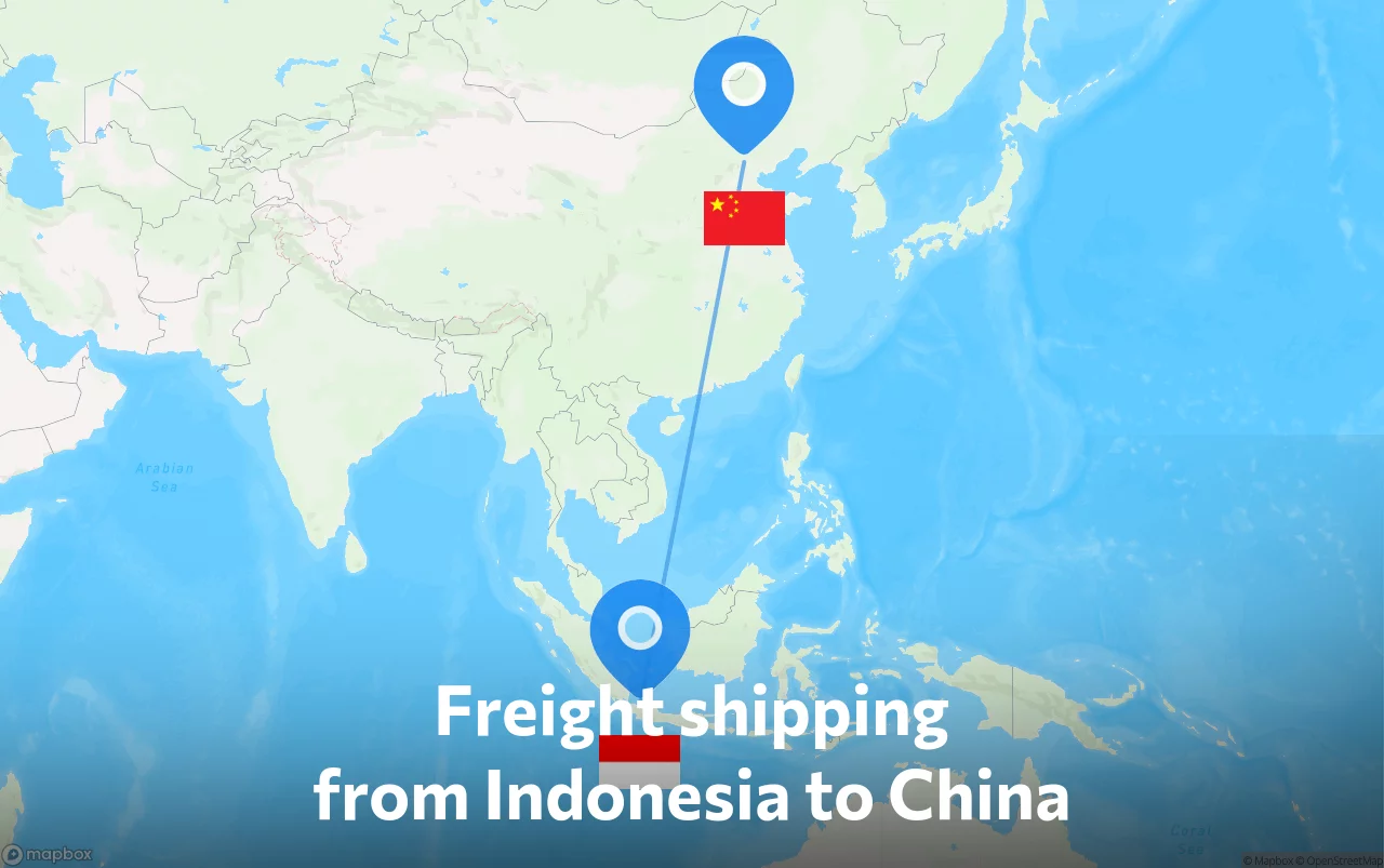Shipping route from Indonesia to China