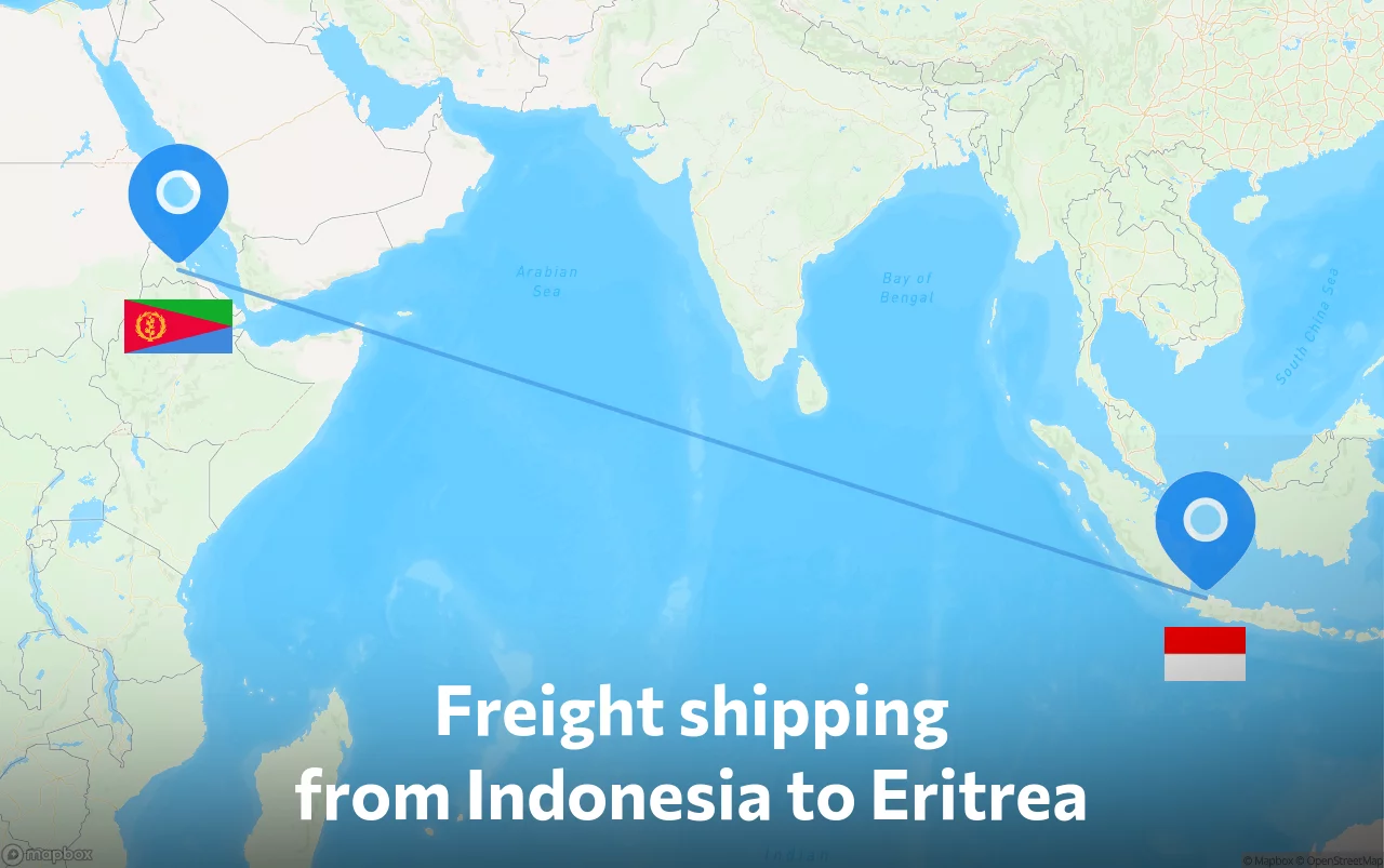 Shipping route from Indonesia to Eritrea