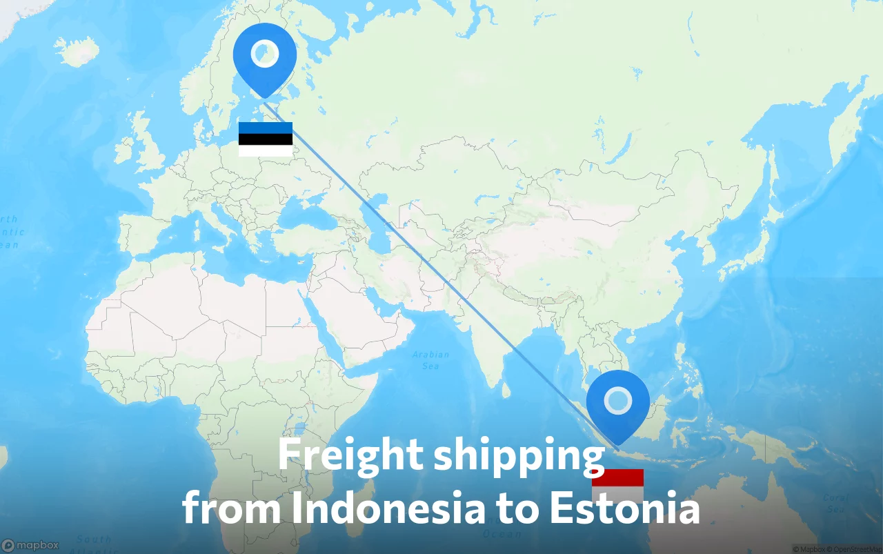 Shipping route from Indonesia to Estonia