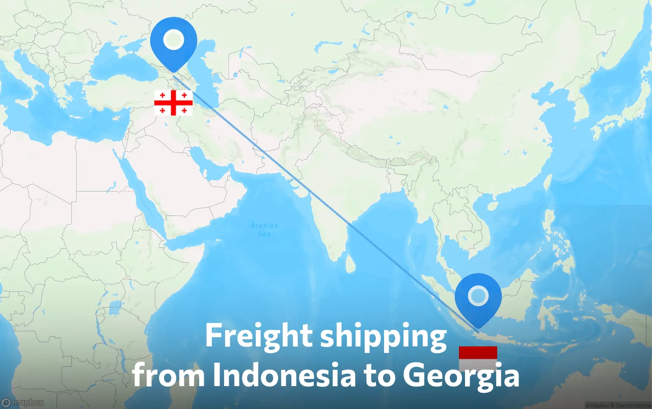 Shipping route from Indonesia to Georgia