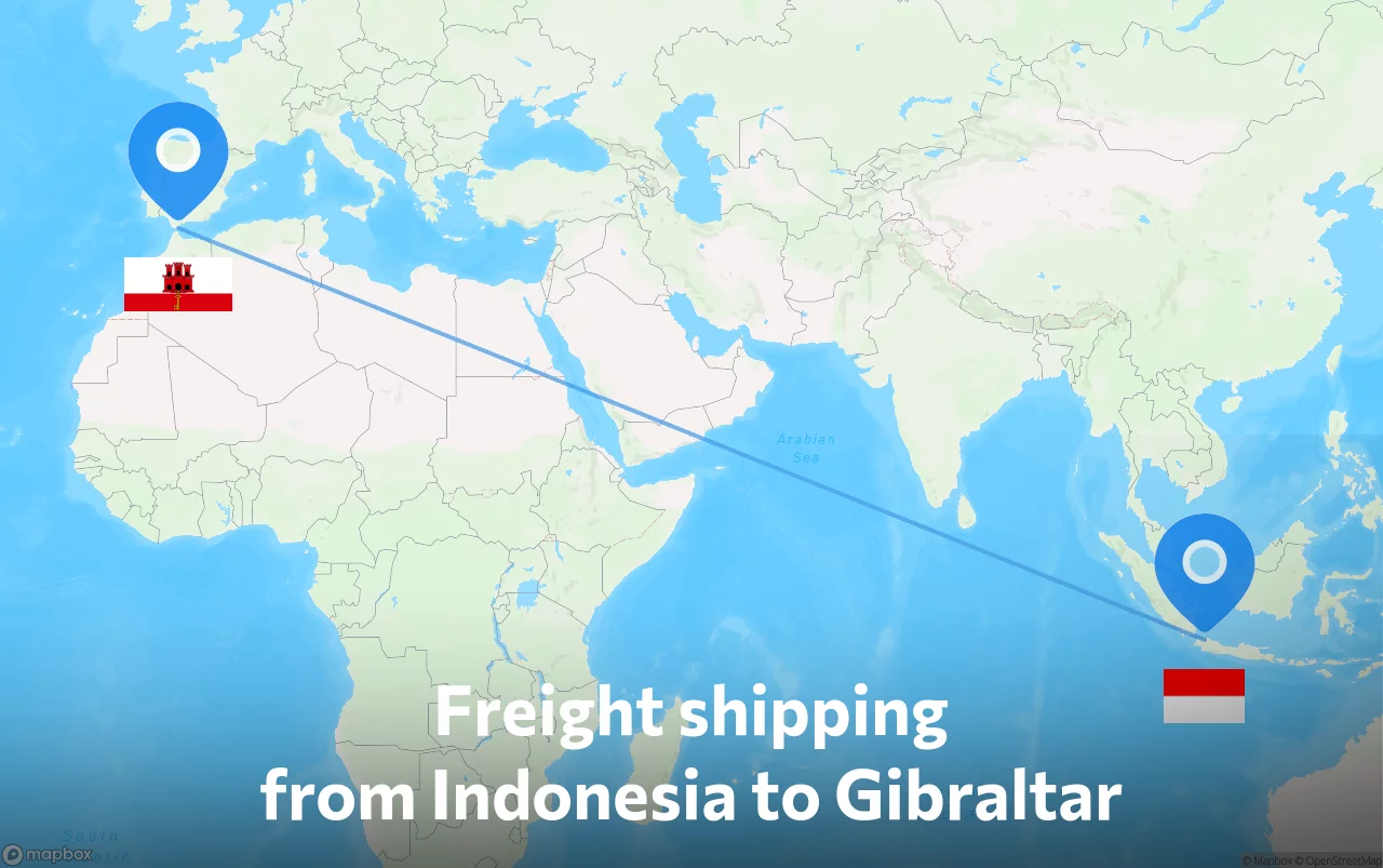 Shipping route from Indonesia to Gibraltar