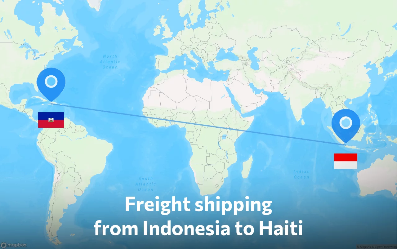 Shipping route from Indonesia to Haiti