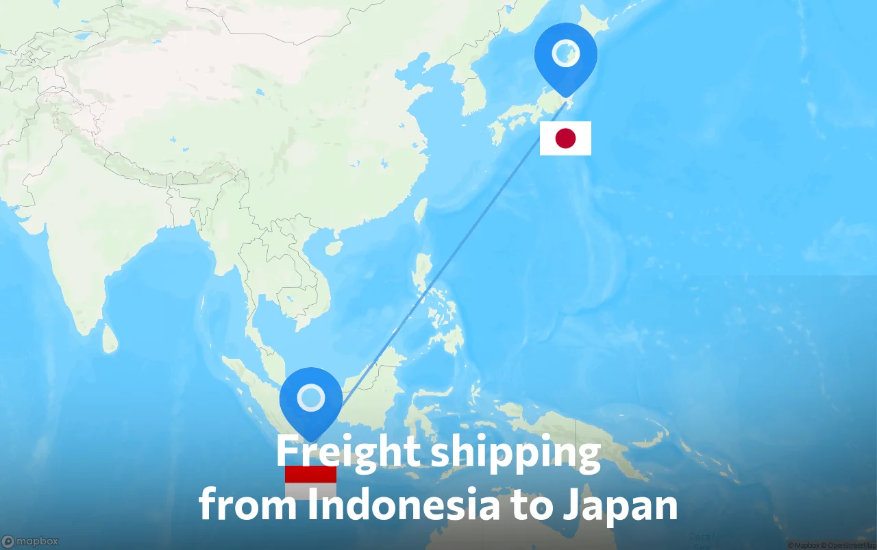 Shipping route from Indonesia to Japan