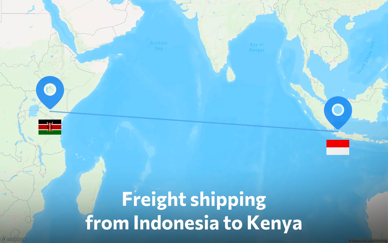 Shipping route from Indonesia to Kenya