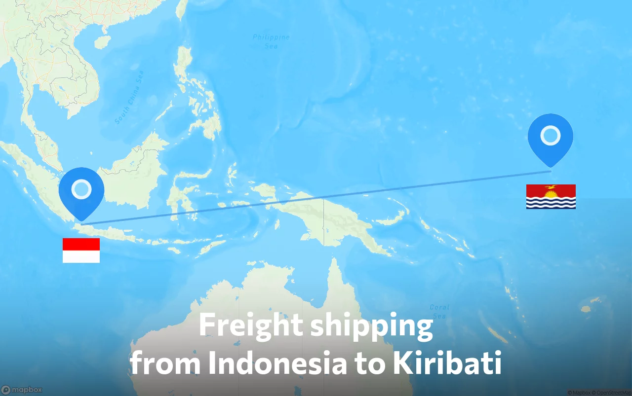 Shipping route from Indonesia to Kiribati
