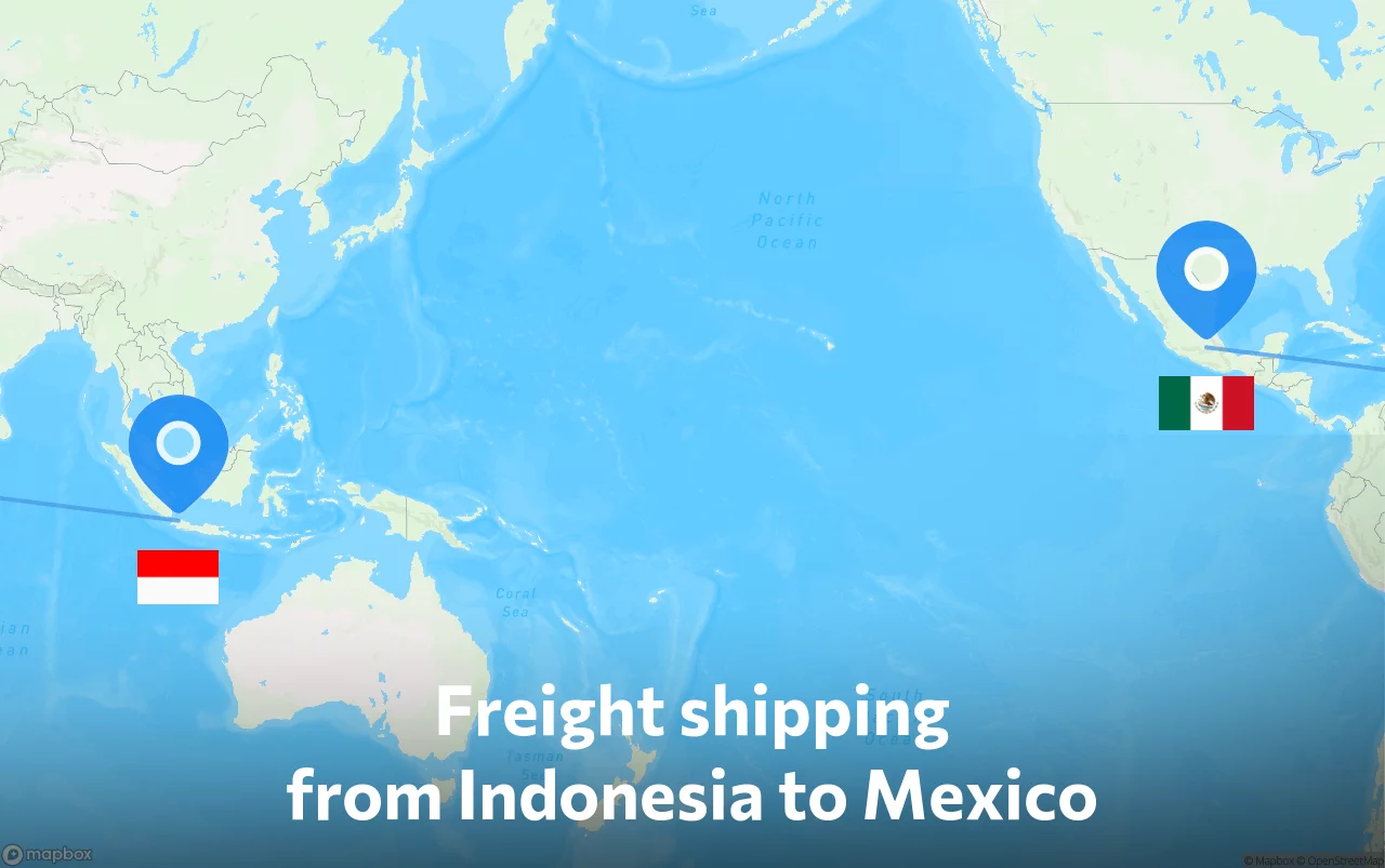 Shipping route from Indonesia to Mexico