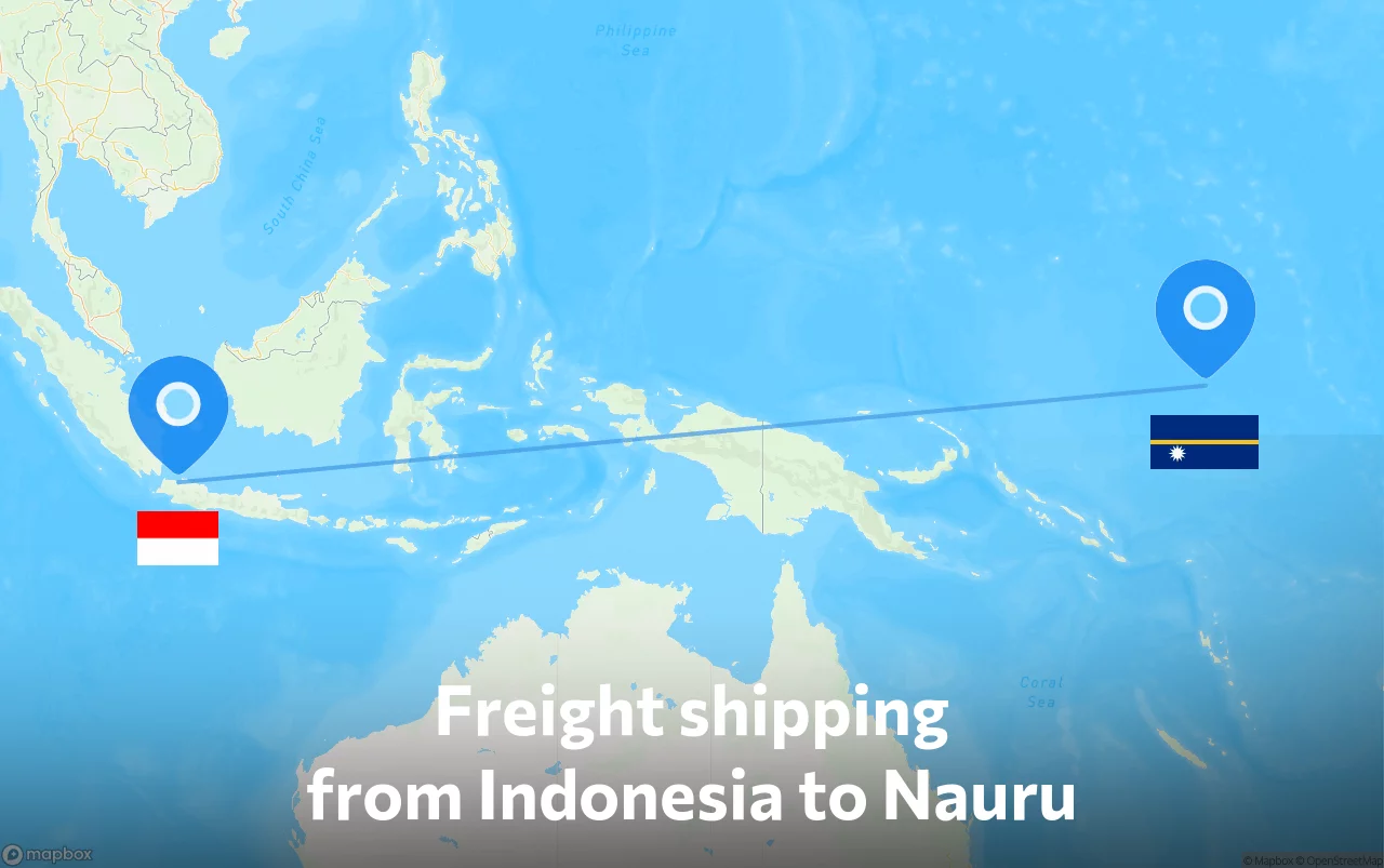 Shipping route from Indonesia to Nauru