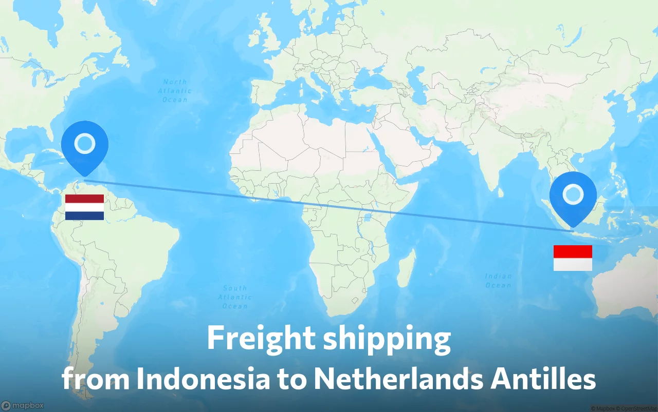 Shipping route from Indonesia to Netherlands Antilles