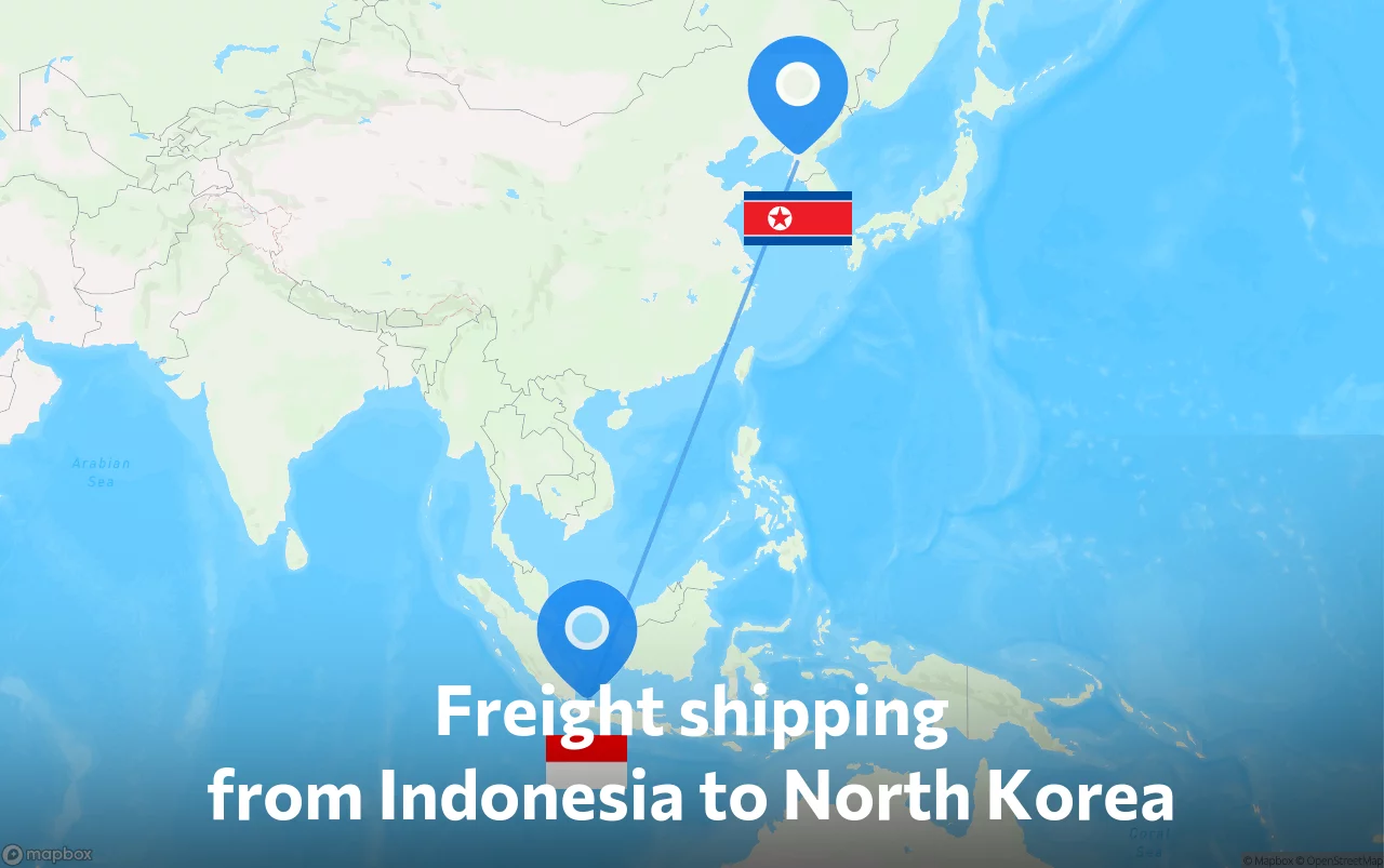 Shipping route from Indonesia to North Korea
