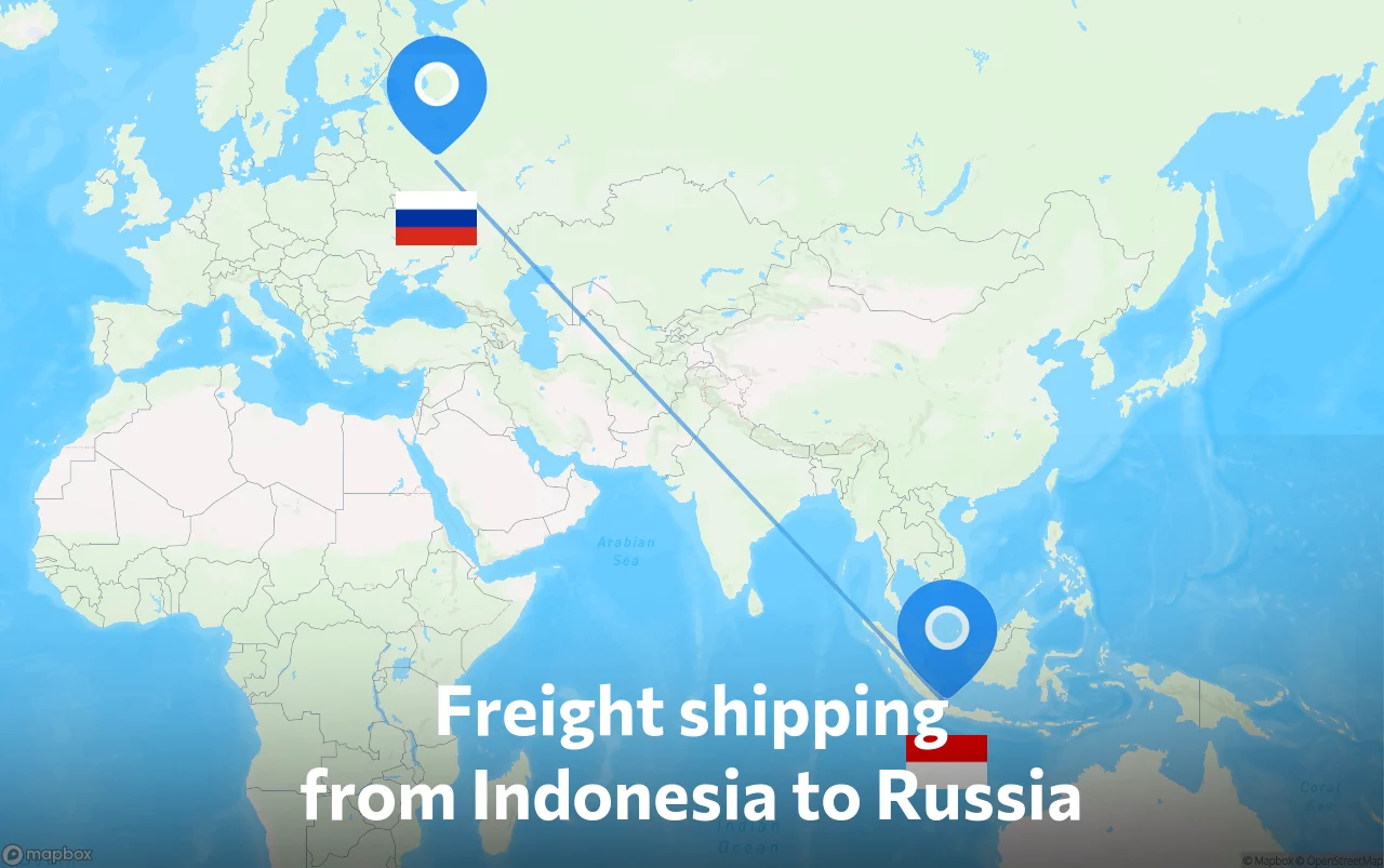 Shipping route from Indonesia to Russia