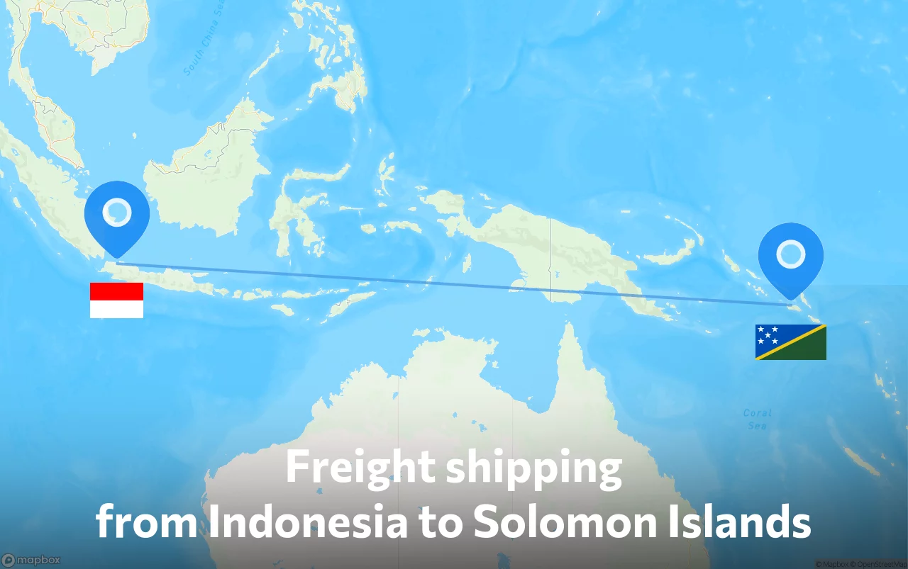 Shipping route from Indonesia to Solomon Islands