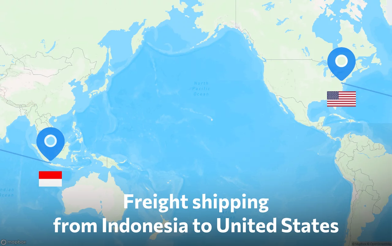 Shipping route from Indonesia to United States